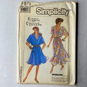 Simplicity 8570 | Vintage 1980’s Sewing Pattern | UNCUT Size 12-14-16